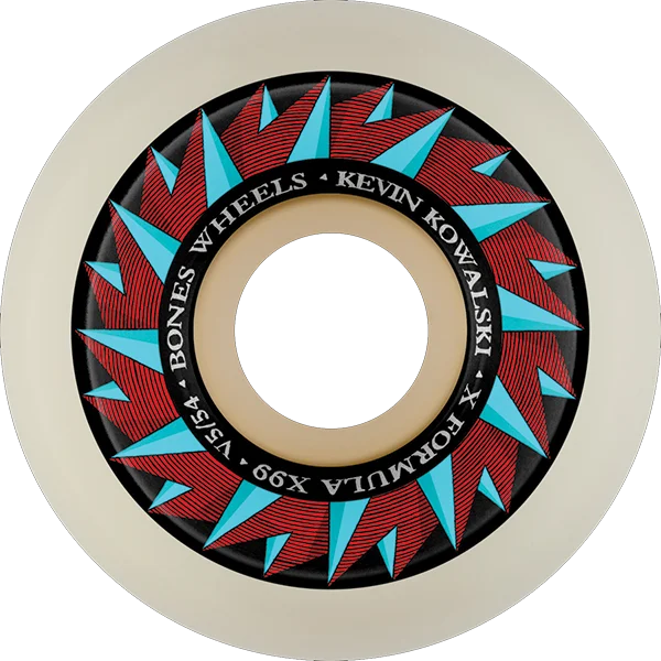 Skateboard Wheels for Faster Acceleration-Bones Wheels Kowalski Xf V5 Against The Grain 54mm 99a Nt Skateboard Wheels (Set of 4)