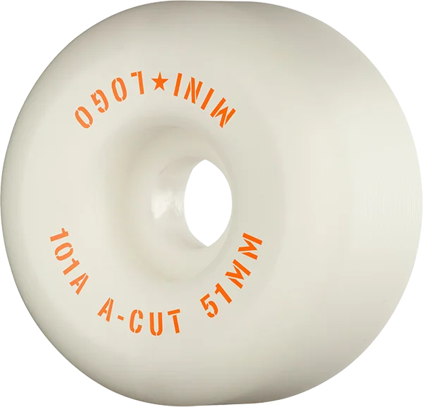 Skateboard Wheels for Various Skating Surfaces-Ml A-Cut 51mm 101a White  Skateboard Wheels (Set of 4)