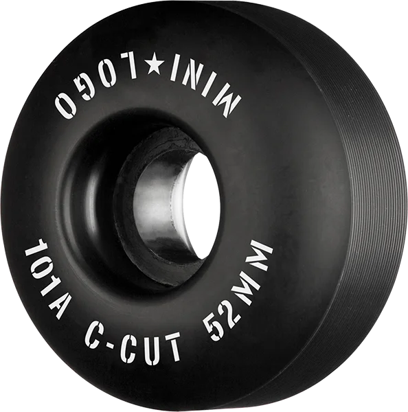 Skateboard Wheels with Rebound Features-Ml C-Cut 52mm 101a Black  Skateboard Wheels (Set of 4)