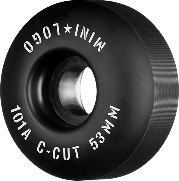 Skateboard Wheels with Premium Materials-Ml C-Cut 53mm 101a Black  Skateboard Wheels (Set of 4)