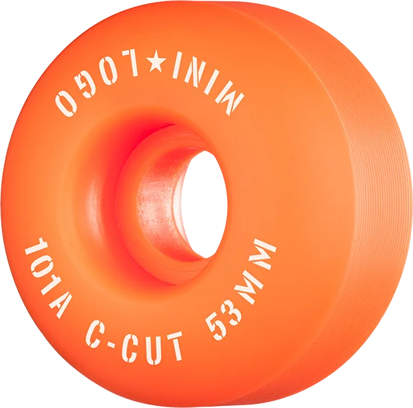 Skateboard Wheels for Ledge and Rail Tricks-Ml C-Cut 53mm 101a Orange  Skateboard Wheels (Set of 4)