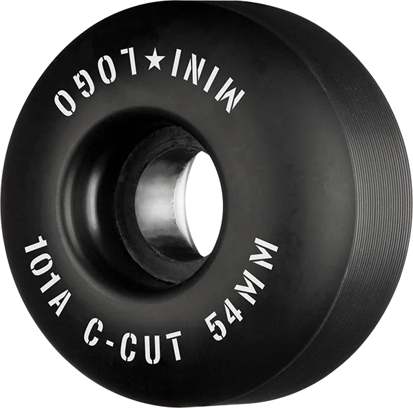 Skateboard Wheels with Performance Grip-Ml C-Cut 54mm 101a Black  Skateboard Wheels (Set of 4)