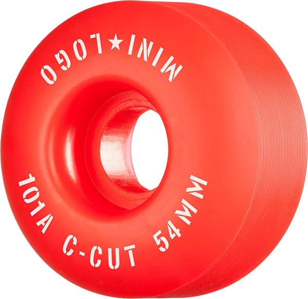 Skateboard Wheels with Anti-abrasion Features-Ml C-Cut 54mm 101a Red Pp Skateboard Wheels (Set of 4)