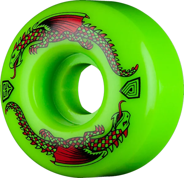 Skateboard Wheels with 78A Durometer-Powell Peralta Df Green Dragon 52/31mm 93a Green Skateboard Wheels (Set of 4)