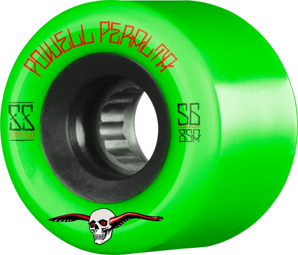 Skateboard Wheels for Skateboarders of All Levels-Powell Peralta G-Slides 56mm 85a Green/Black Skateboard Wheels (Set of 4)