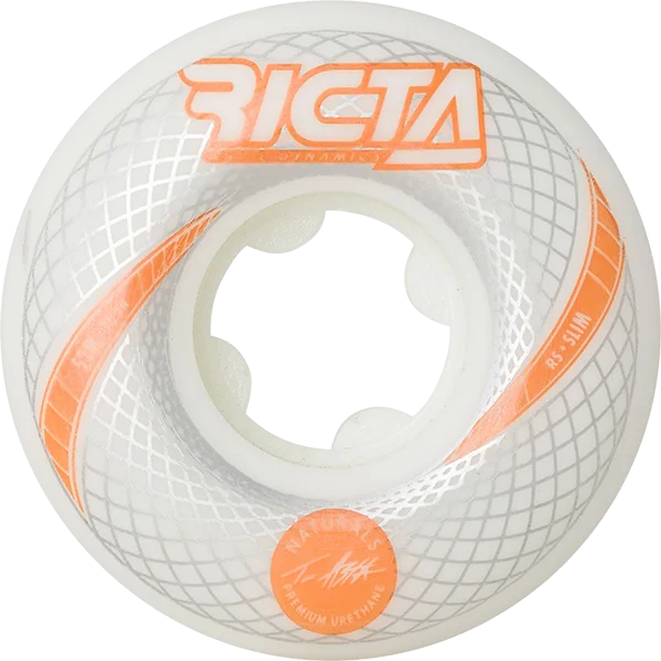 Skateboard Wheels for Sliding-Ricta Asta Vortex Naturals Slim 52mm 101a White Skateboard Wheels (Set of 4)