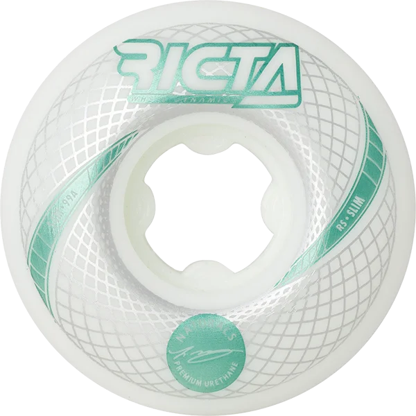 Skateboard Wheels with Sturdy Build-Ricta Mccoy Vortex Naturals Slim 54mm 99a White Skateboard Wheels (Set of 4)