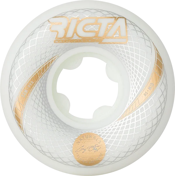 Skateboard Wheels for Longboarders-Ricta Ortiz Vortex Naturals Mid 54mm 99a White Skateboard Wheels (Set of 4)