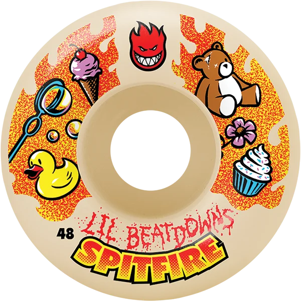 Skateboard Wheels with Optimal Performance-Spitfire F4 99a Classics Lil Beatdown 48mm Nat Skateboard Wheels (Set of 4)