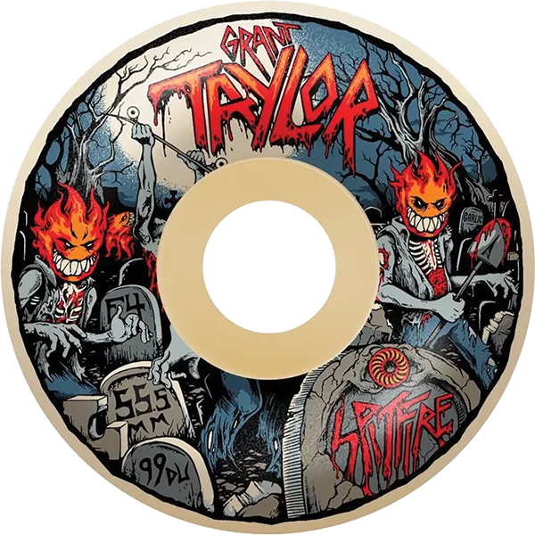 Skateboard Wheels with High-density Rubber-Spitfire Taylor F4 99a Undead 55.5mm Skateboard Wheels (Set of 4)