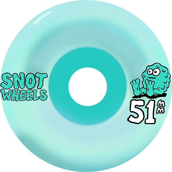 Skateboard Wheels for Rough Terrain-Snot Team 51mm 99a Teal Skateboard Wheels (Set of 4)