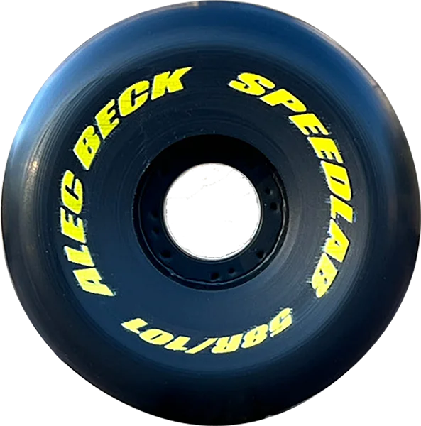 Skateboard Wheels for Smooth Pavement-Speedlab Alec Beck Pro 58mm 101a Black/Yellow Skateboard Wheels (Set of 4)