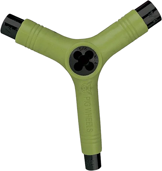 Skateboard Hardware with Advanced Performance Parts-Pig Skate Tool-Olive Green Tri-Socket/Threader