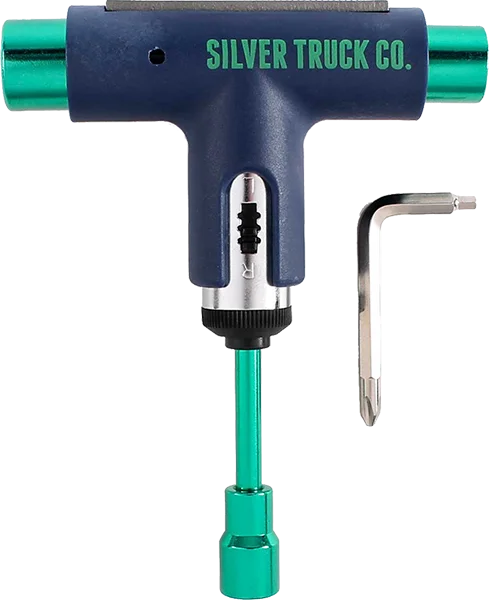 Skateboard Hardware with Long-Lasting Performance-Silver Tool Blue/Green