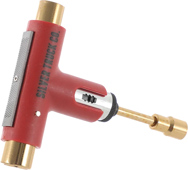 Skateboard Hardware for Precision Control-Silver Tool Red/Gold