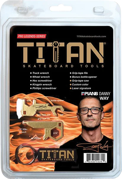 Skateboard Hardware with Customizable Options-Titan Skate Tool Danny Way Gold