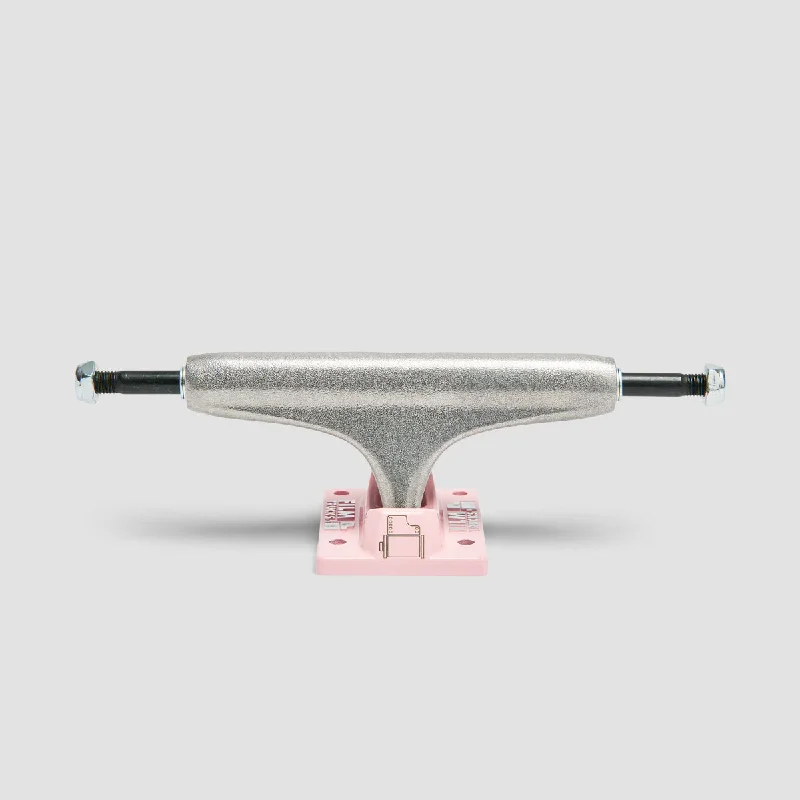 Skateboard Trucks with Shock-Absorbing Bushings-Film 5.25 Skateboard Trucks 1 Pair Pink Marshmallow Baseplate - 8"