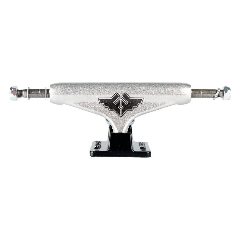 Skateboard Trucks for Aggressive Skateboarders-Fracture Truck Wings V2 Raw/Blk Skateboard Trucks - 5.25