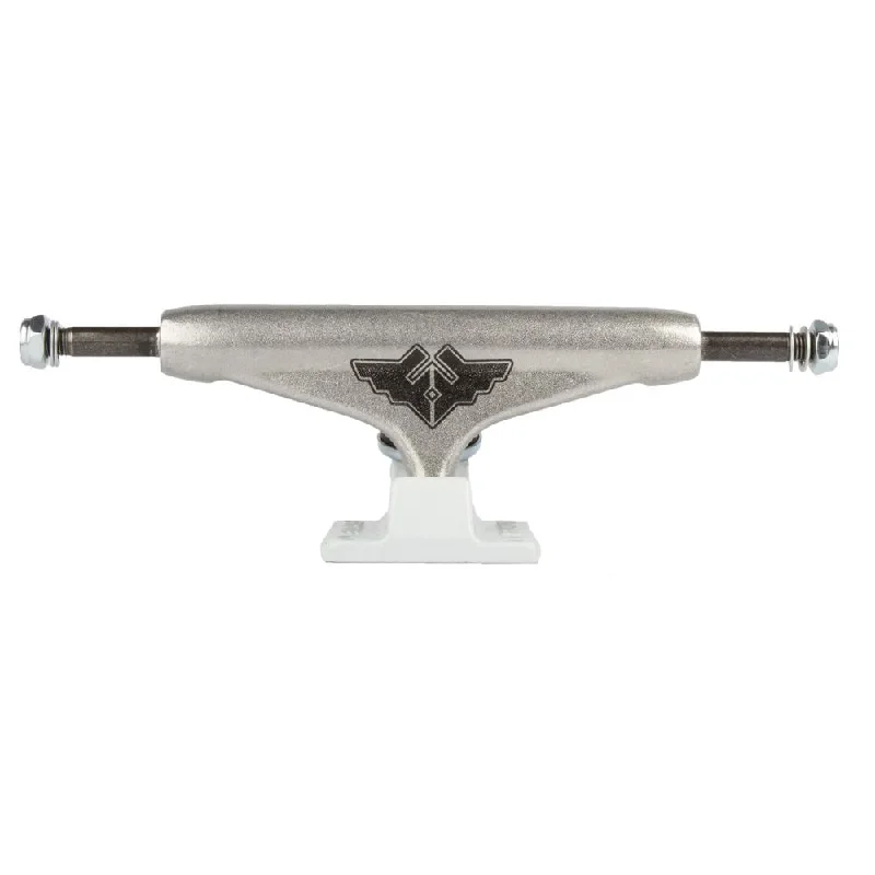 Skateboard Trucks with Superior Steering for Tricks-Fracture Truck Wings V2 Raw/Wht Skateboard Trucks - 5.5