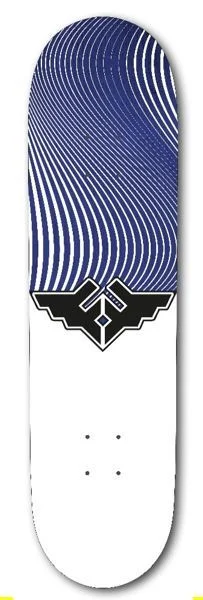 Skateboard Deck with Multiple Plys-Fracture Wings V4 Blue Skateboard Deck -  8.0"