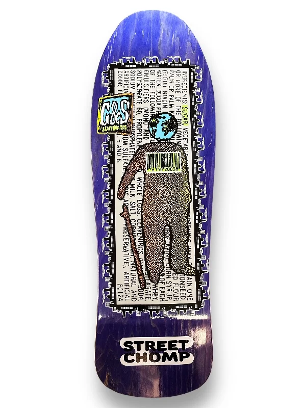 Skateboard Deck with Medium to High Concave-G&S 1990 Street Chomp 2 Skateboard Deck - Purple