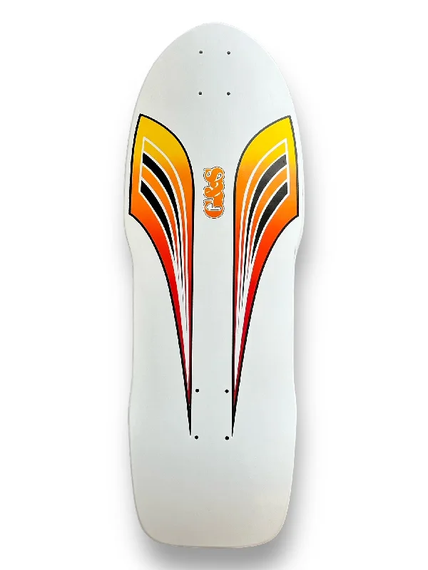 Skateboard Deck with Custom Logo-G&S 80's Side-Cut Reissue Deck - White Deck - Sunset Fade