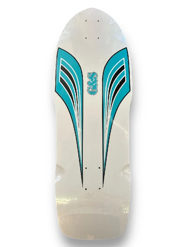 Skateboard Deck for Urban Style-G&S 80's Side-Cut Reissue Deck - White Deck - Turquoise