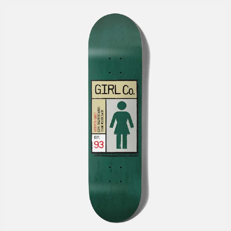 Skateboard Deck for All Ages and Riders-Girl Skateboards - 8.25" Griffin Gass Gridbox Skateboard Deck - Teal