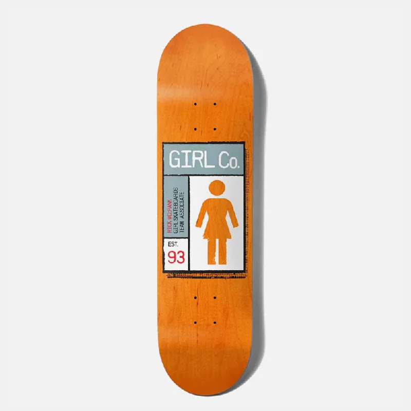 Skateboard Deck with Multi-layer Construction-Girl Skateboards - 8.25" Rick McCrank Twin Tip Skateboard Deck - Orange