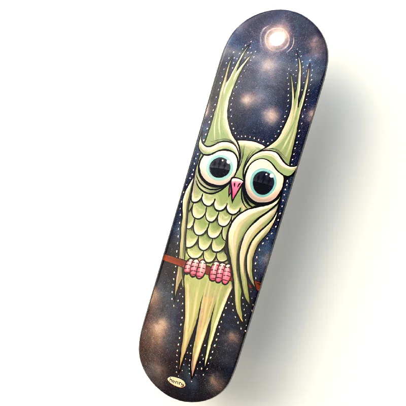 Skateboard Deck with Creative Graphics-"Green Owl" Skateboard Deck