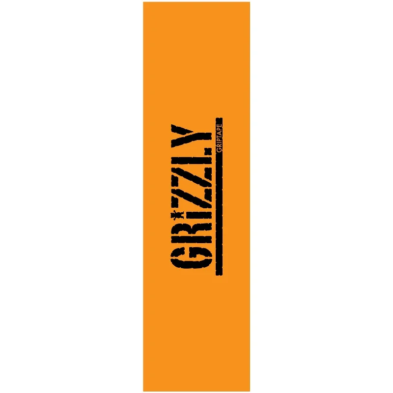 Skateboard Grip Tape with Premium Edge Finish-Grizzly 9" Stamped Necessities- Orange/Black Perforated Sheet