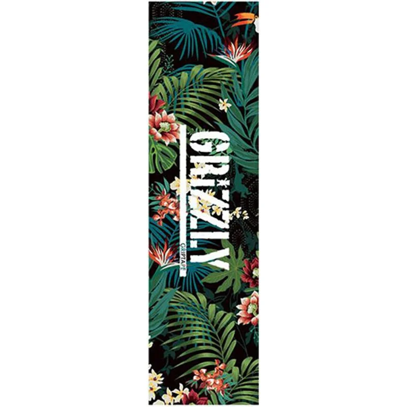 Skateboard Grip Tape for Maximum Board Feel-Grizzly 9" x 33" Aloha Black Perforated Skateboard Grip Tape