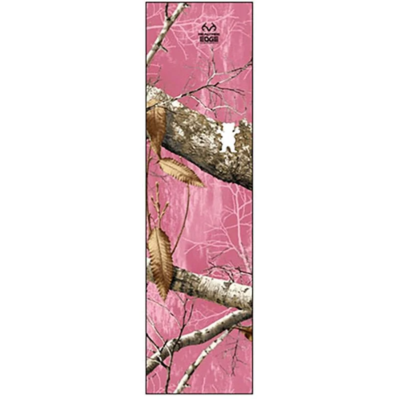 Skateboard Grip Tape with Protective Coating-Grizzly 9" x 33" Deep Forest Camo Pink Perforated Skateboard Grip Tape