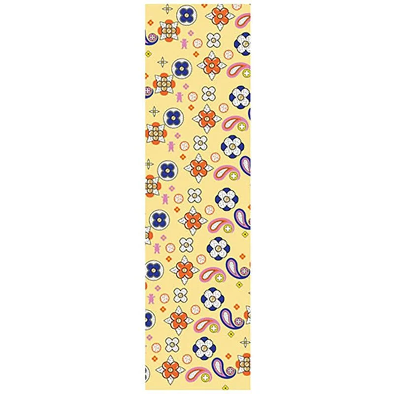 Skateboard Grip Tape with Better Shock Absorption-Grizzly 9" x 33" When In Rome Yellow Perforated Skateboard Grip Tape