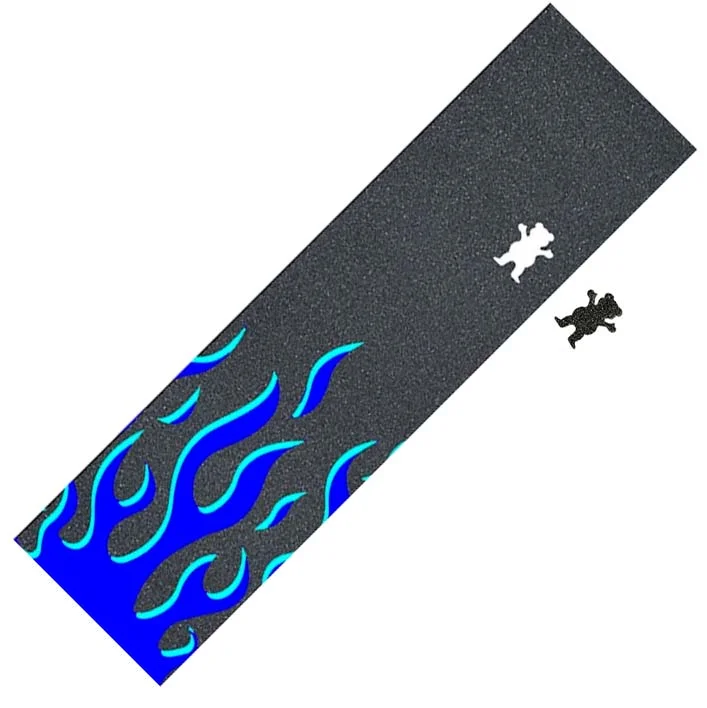 Skateboard Grip Tape with Special Gripping Technology-Grizzly Fahrenheit Flames Grip Tape Blue