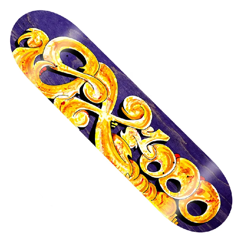 Skateboard Deck with Full-length Grip Tape-GX1000 Bloody Gold Deck