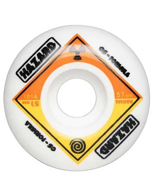 Skateboard Wheels for Advanced Freestyle Riders-Hazard CS Bio Radial Wheels White | 51mm/101a