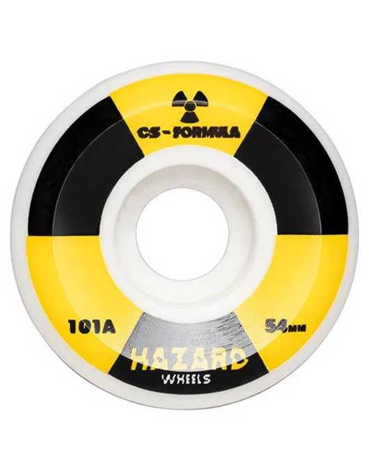 Skateboard Wheels with Customizable Durometer-Hazard Radio Active CS Conical Wheels White | 52mm/101a