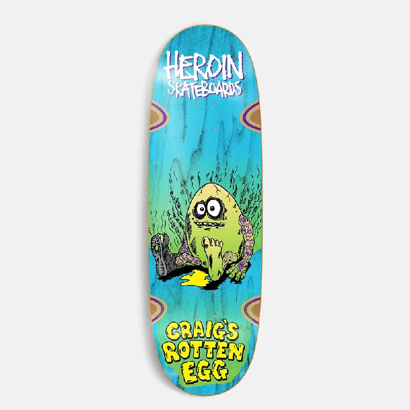 Skateboard Deck for Smooth Transition-Heroin Skateboards - 10.0" Craig Questions Rotten Egg Skateboard Deck