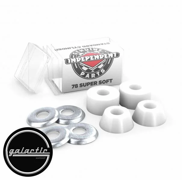 Skateboard Hardware with Unique Components-Independent Cylinder Cushions Super Soft 78a White Bushings