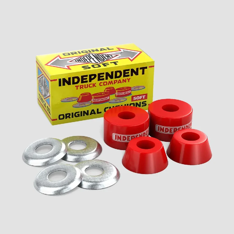 Skateboard Hardware for Tough Street Skating-Independent Genuine Parts 90a Soft Original Bushings Red