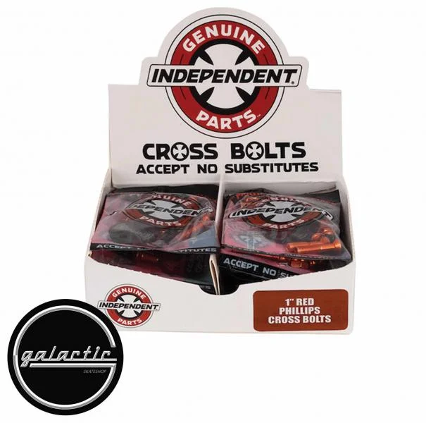 Skateboard Hardware with Strong Locking System-Independent Genuine Parts Phillips Hardware 1" Red