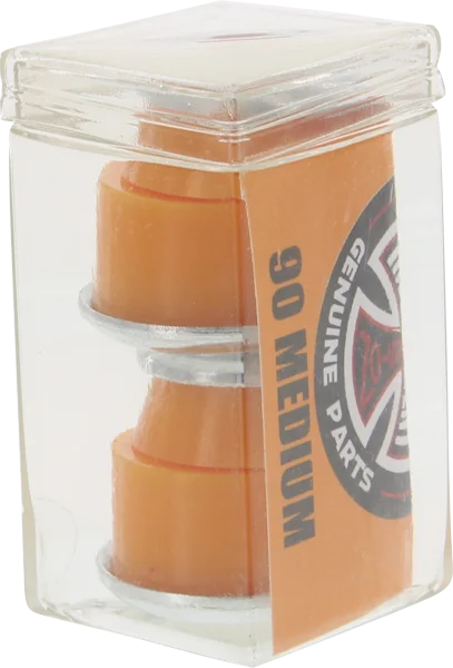 Skateboard Hardware with Superior Traction-Independent Std Cylinder Cushions 90a Orange - PACK 2PAIR with Washers