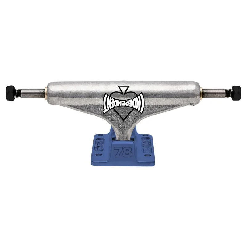 Skateboard Trucks with Extra Tough Bushings-Indy Hollow Skateboard Trucks Stage 11 Cant Be Beat 78 Standard Silver / Blue - 144