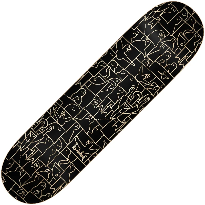 Skateboard Deck with Adjustable Concave-Krooked Flock Price Point Deck 8.5 Black