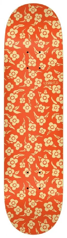 Skateboard Deck with Premium Wood-Krooked PP Flowers Orange Skateboard Deck - 8.06"