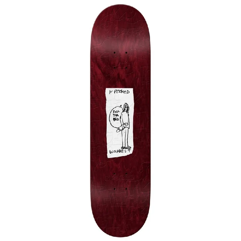 Skateboard Deck for Free Riders and Skaters-Krooked Pro Worrest Yha Bro Slick Skateboard Deck - 8.3"