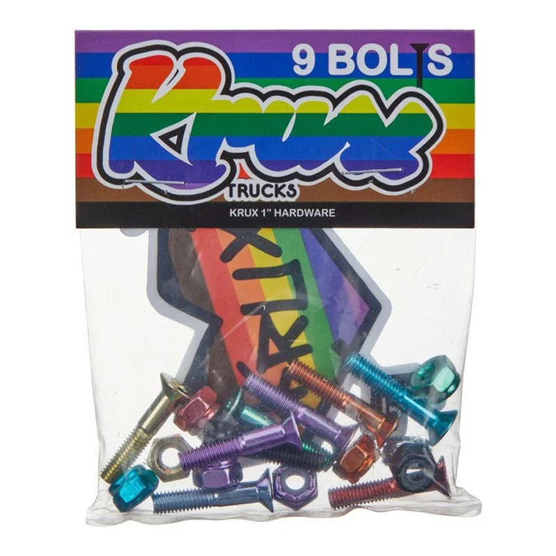 Skateboard Hardware for Better Traction and Stability-Krux Trucks 1" Krome Phillips Rainbow Skateboard Hardware