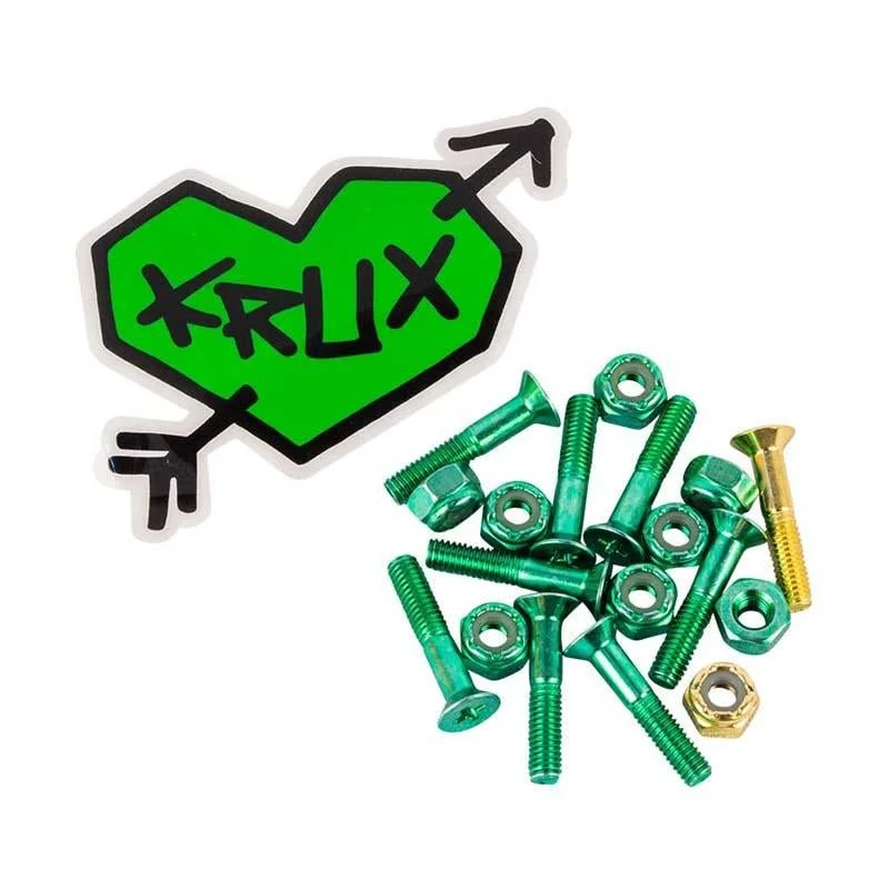 Skateboard Hardware with Lightweight Design-Krux Trucks Krome 1" Phillips Green Skateboard Hardware