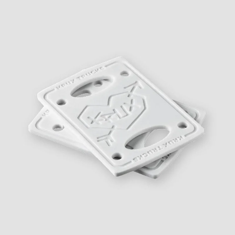 Skateboard Hardware with High-End Construction-Krux Risers x2 White 1/4 Inch